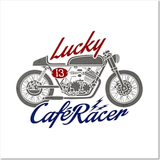 Lucky 13 Caferacer Posters and Art